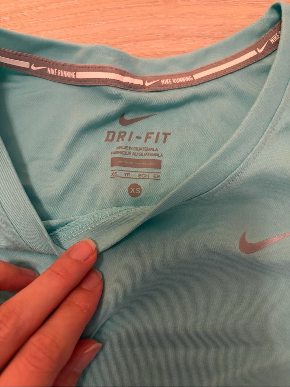 Nike Women’s Short-Sleeve Dri-FIT Teal & Black Performance Tee - Picture 2 of 3